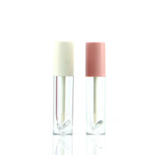 P141 3ml In Stock Ready to Ship Small Capacity Durable White Pink Lid Transparent Body  Basic Empty Round Plastic Lip Gloss Tube